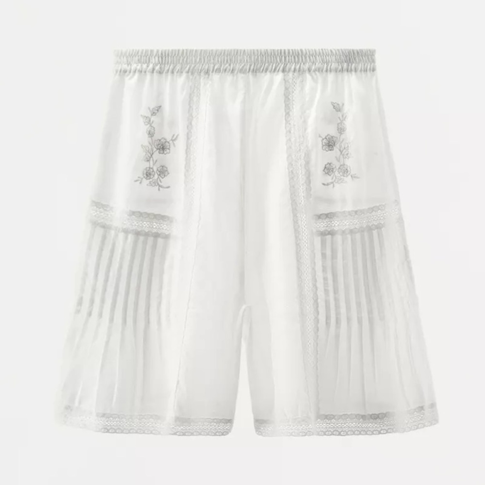 ZARA EMBROIDERED LACE BERMUDA SHORTS LIMITED - Picture 5 of 13